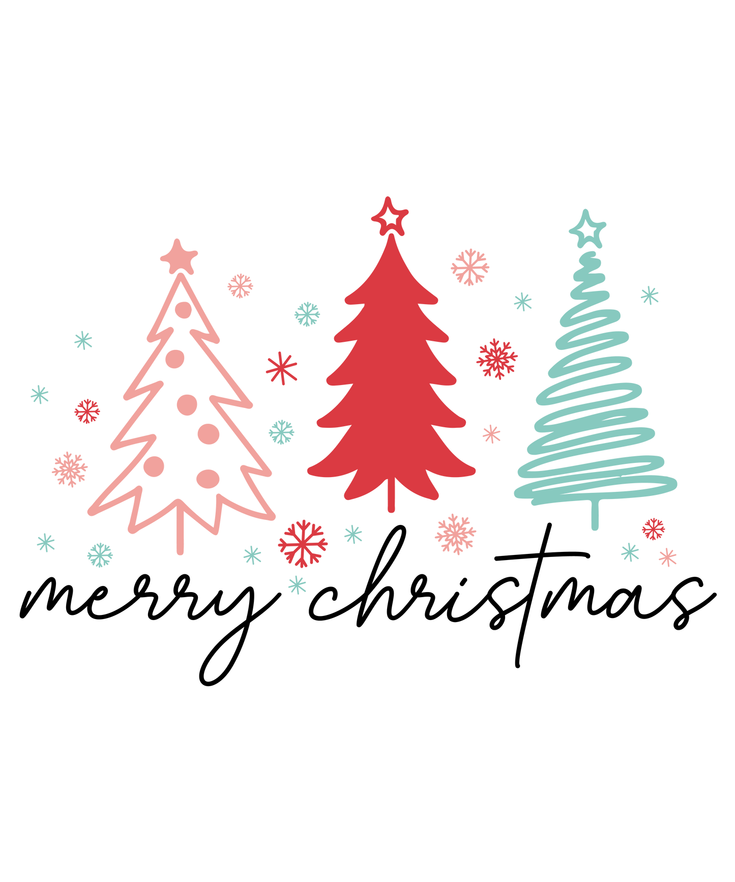Merry Christmas 3 Trees | Christmas Sweatshirt