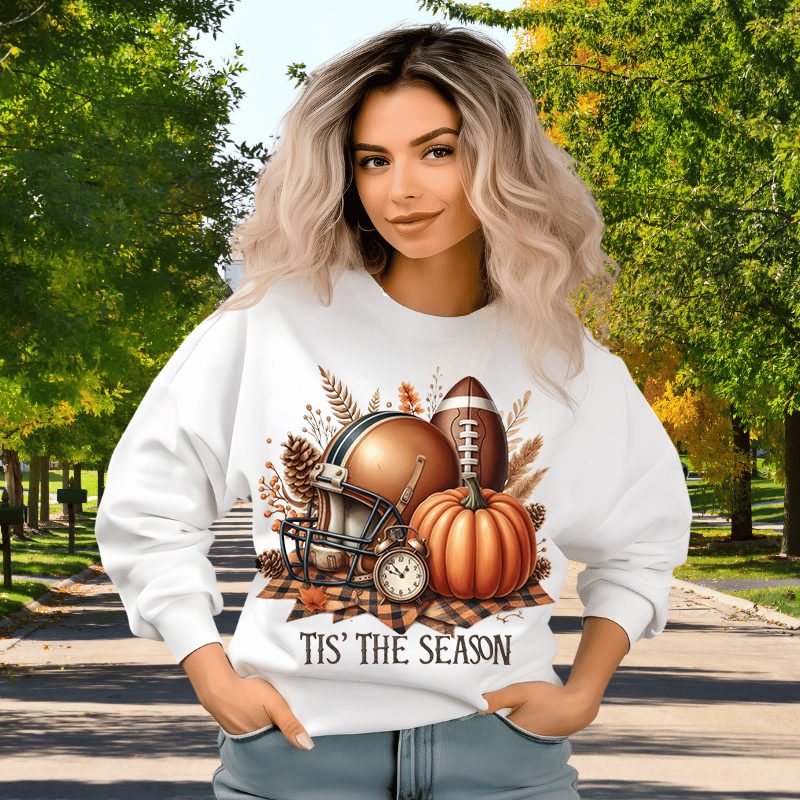 TIS' THE SEASON Women's Football Sweatshirt | Women's Fall Sweatshirt