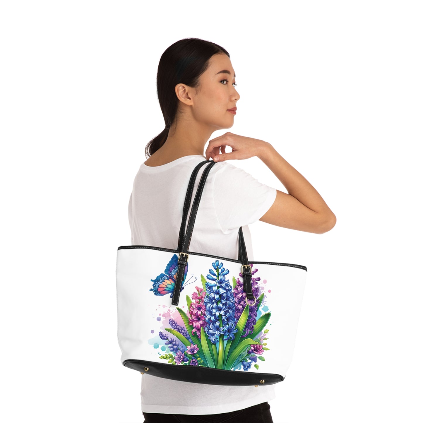 Hyacinth Print Tote Bag to Match Tumbler Drinkware