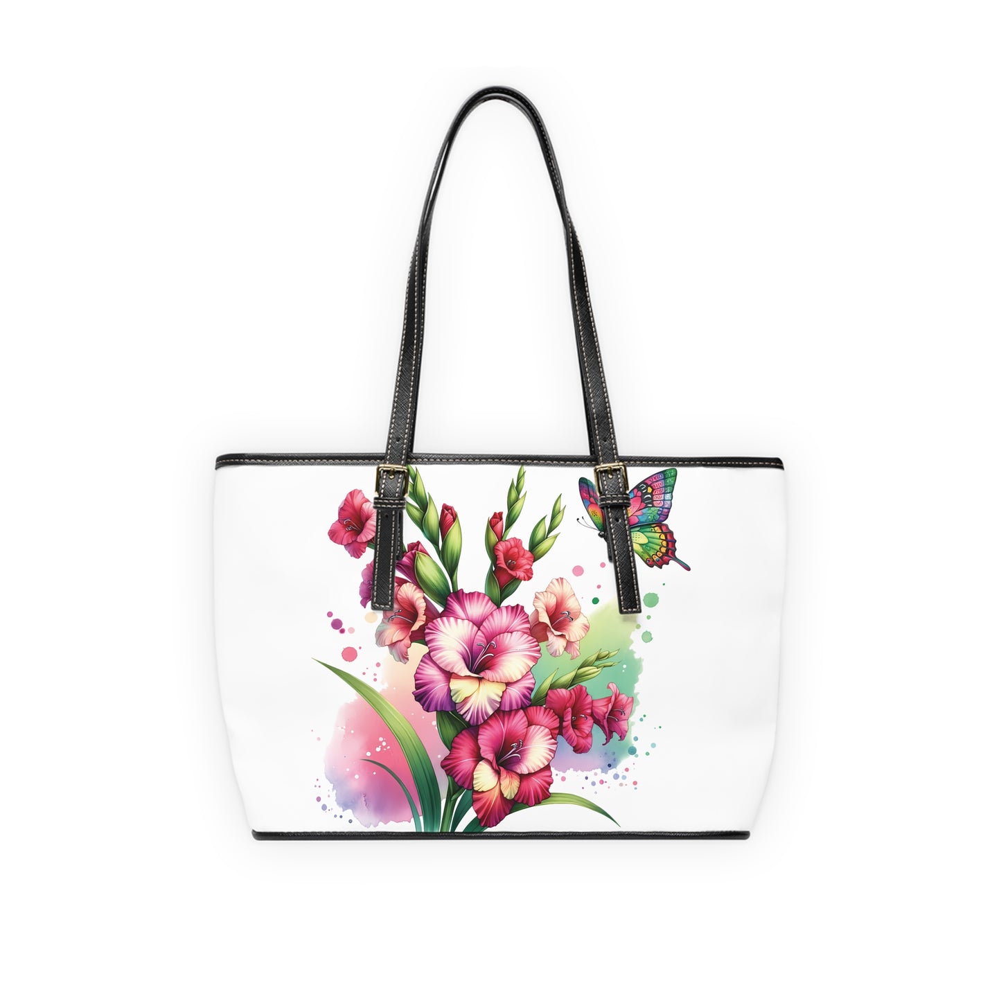 Rose & Lilac Color Gladiolus Print Tote Bag to Match Tumbler Drinkware