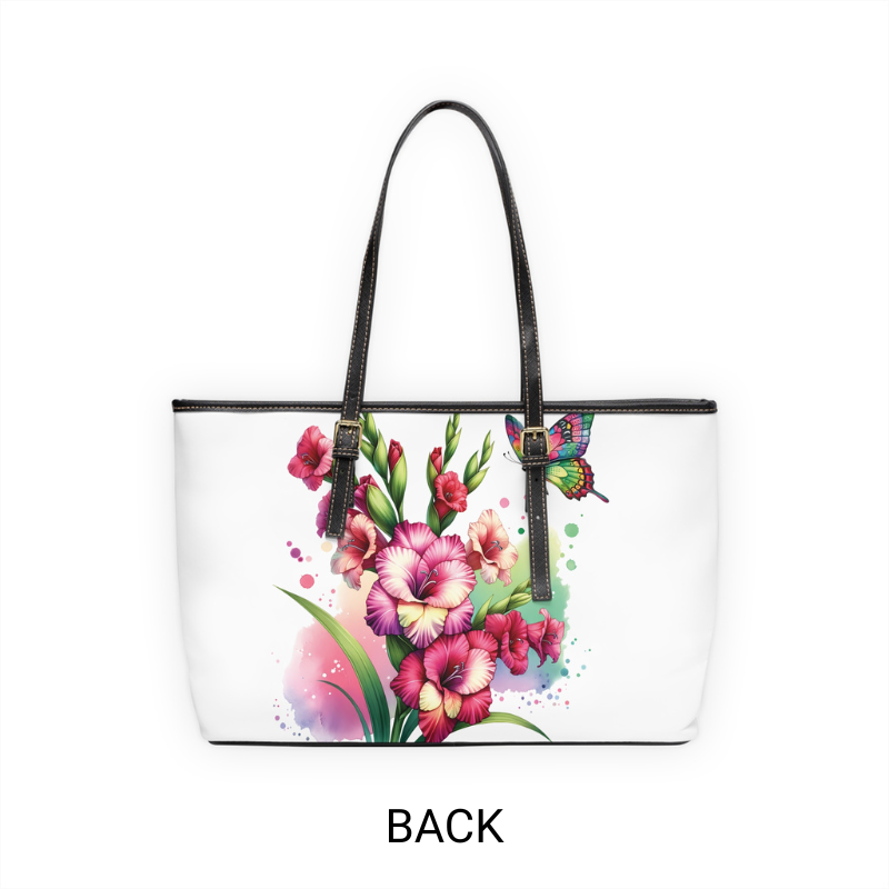 Rose & Lilac Color Gladiolus Print Tote Bag to Match Tumbler Drinkware