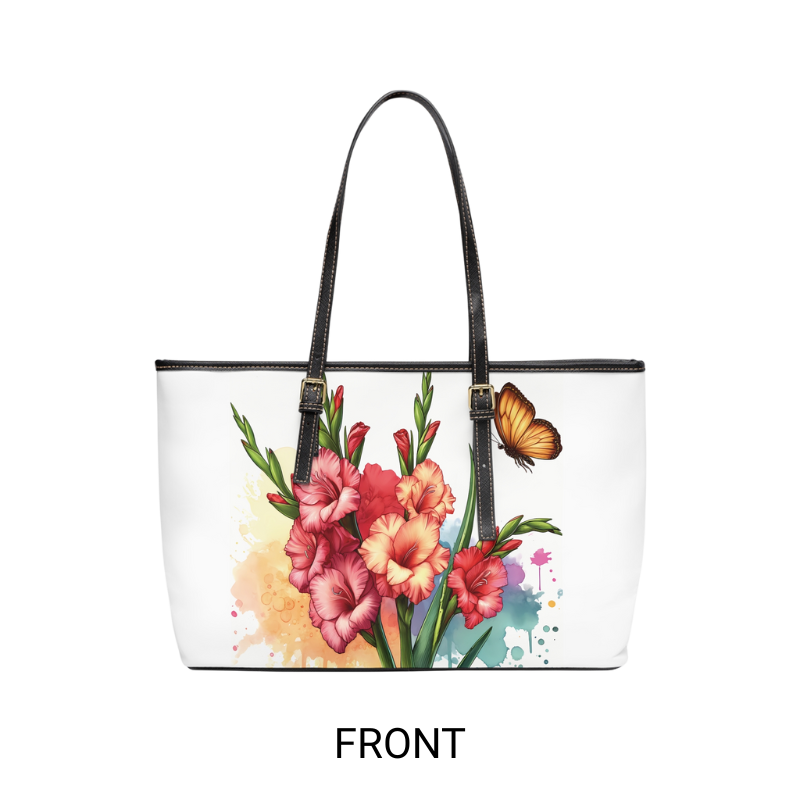 Red & Orange Gladiolus Print Tote Bag to Match Tumbler Drinkware