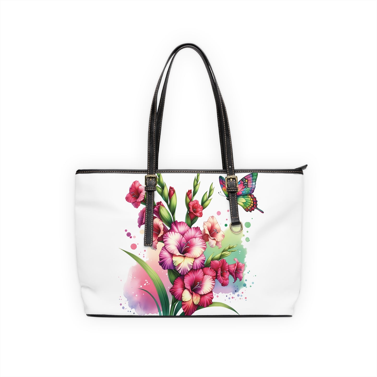 Rose & Lilac Color Gladiolus Print Tote Bag to Match Tumbler Drinkware