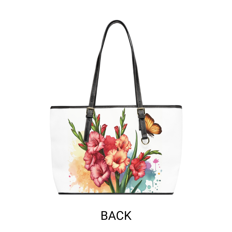 Red & Orange Gladiolus Print Tote Bag to Match Tumbler Drinkware