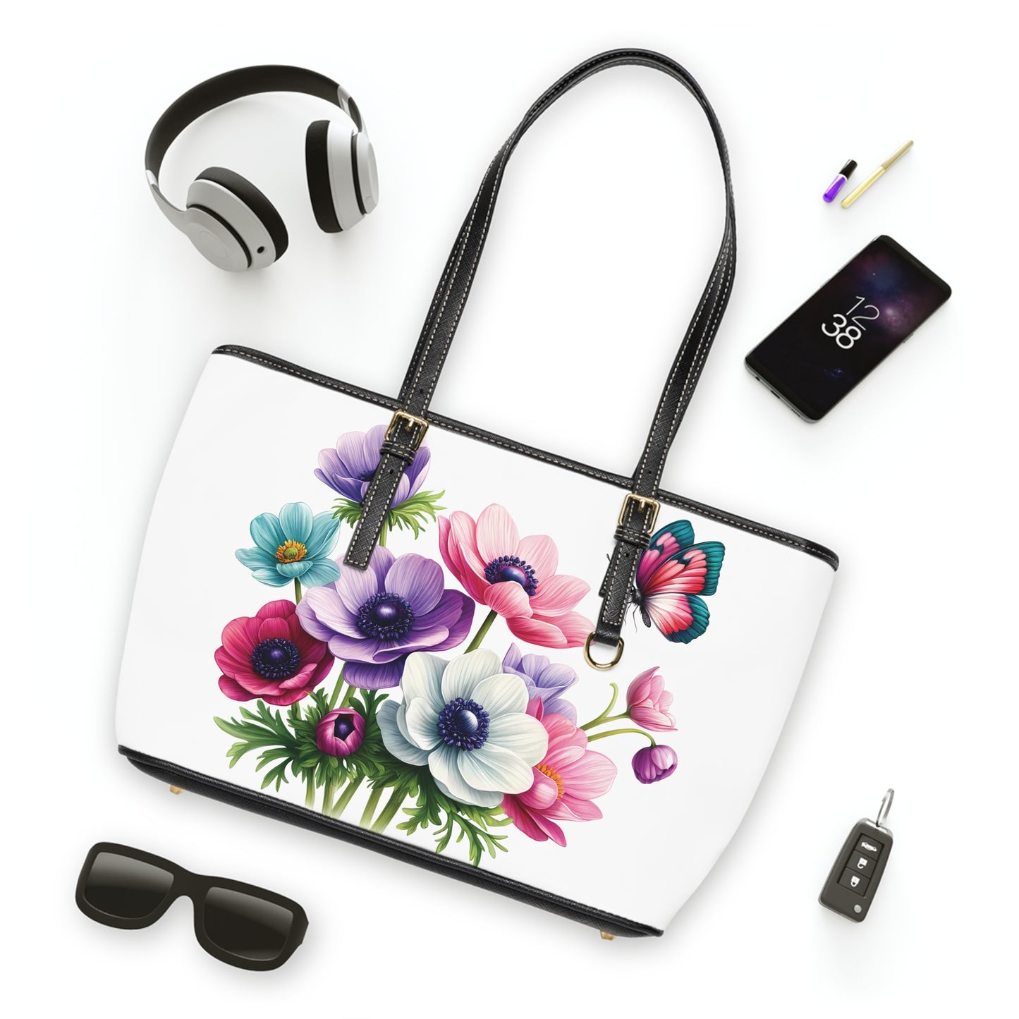 Anemone Print Tote Bag to Match Tumbler Drinkware