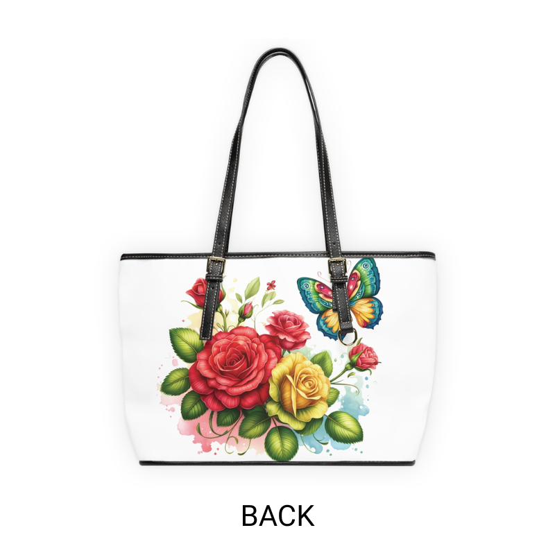Red & Yellow Rose Print Tote Bag to Match Tumbler Drinkware