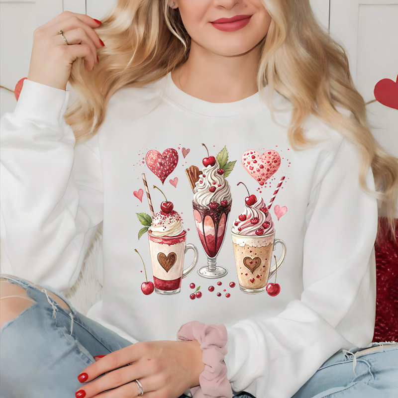 Valentine Coffee Treats | Women Valentine Sweatshirt