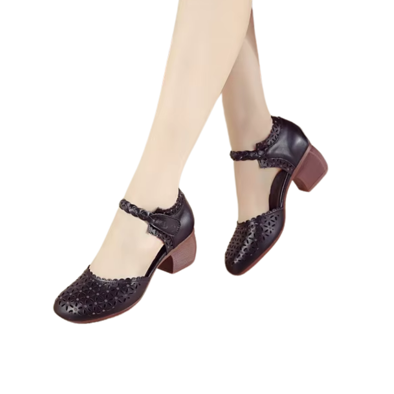 Genuine Leather Flat Sandals – Handmade Flower Summer Shoes