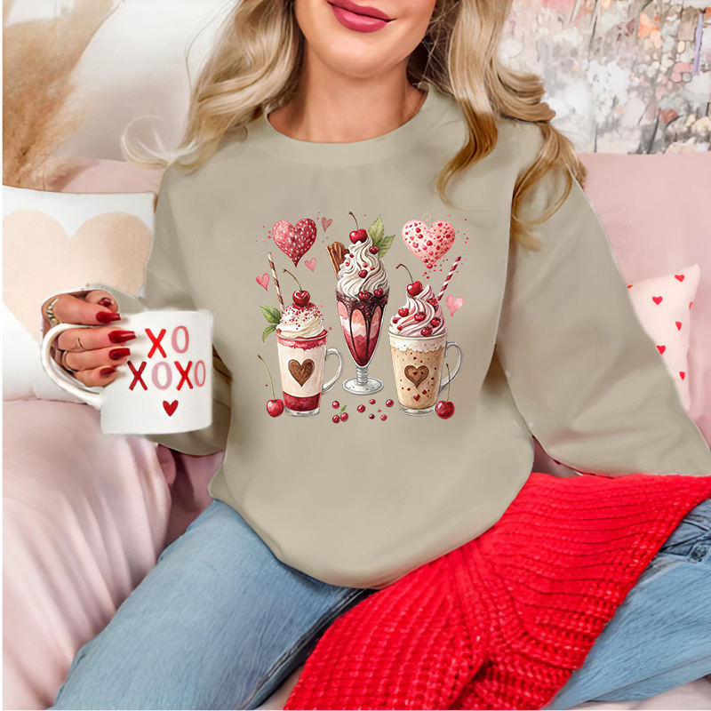 Valentine Coffee Treats | Women Valentine Sweatshirt