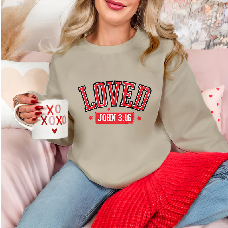 LOVED John 3:16 | Women Christian Valentine Sweatshirt