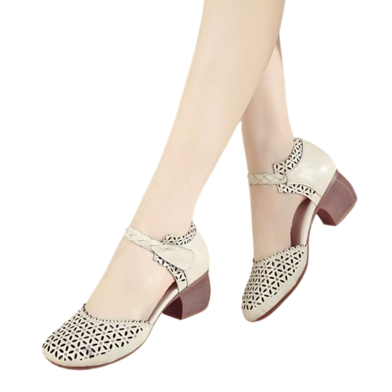 Genuine Leather Flat Sandals – Handmade Flower Summer Shoes