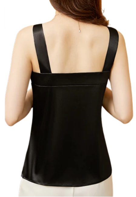 Satin Sleeveless Corset Blouse – Women’s Silk Look Tank Top