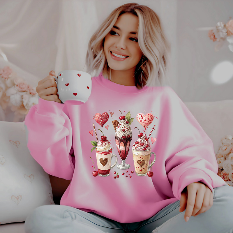 Valentine Coffee Treats | Women Valentine Sweatshirt