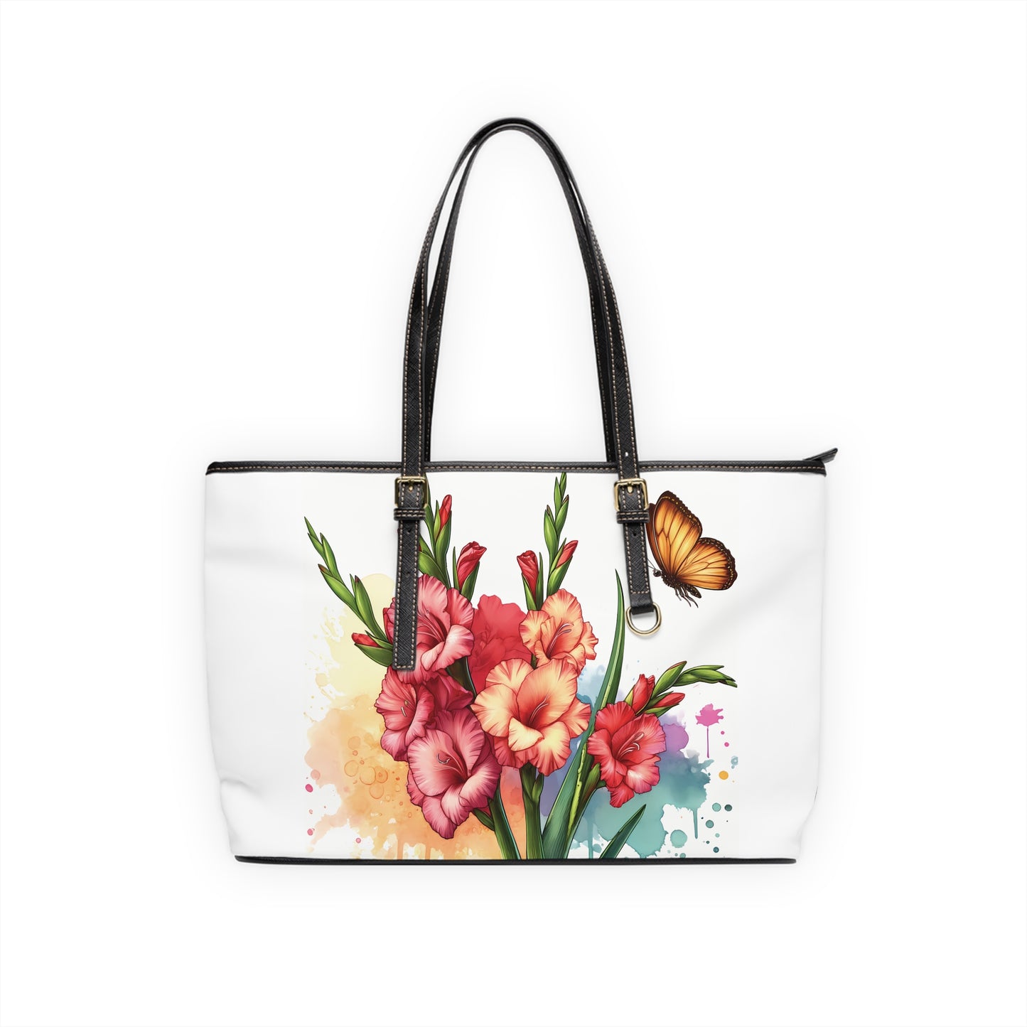 Red & Orange Gladiolus Print Tote Bag to Match Tumbler Drinkware