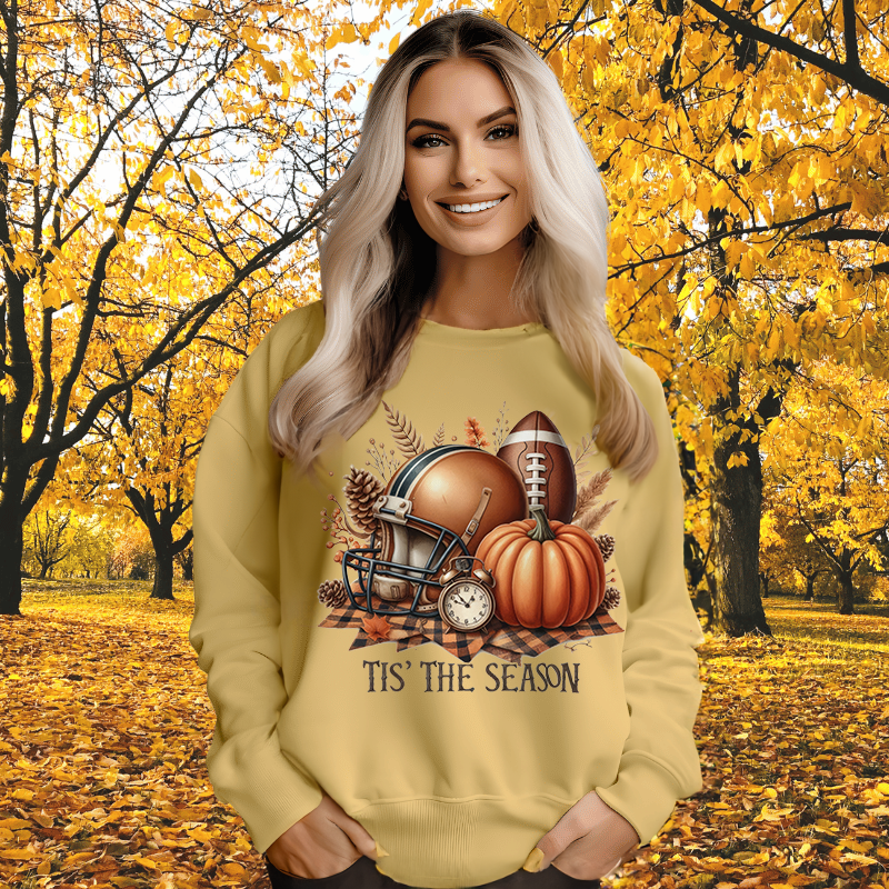 TIS' THE SEASON Women's Football Sweatshirt | Women's Fall Sweatshirt