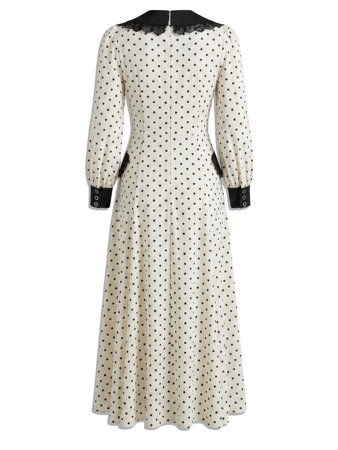 Slim Print Womens Dress With Doll Collar For Office Midi