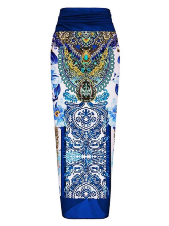 An Elegant Dolce & Gabbana Style One-Piece Swimsuit with Skirt