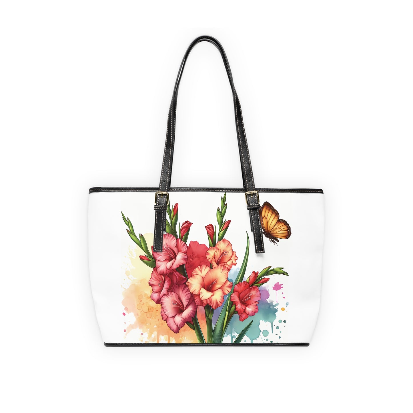 Red & Orange Gladiolus Print Tote Bag to Match Tumbler Drinkware