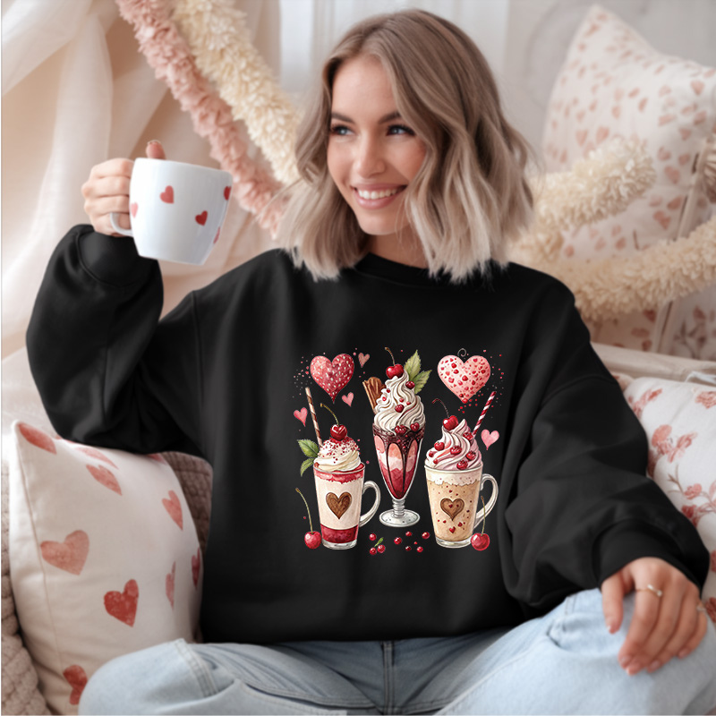 Valentine Coffee Treats | Women Valentine Sweatshirt