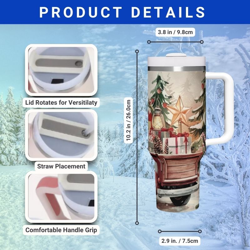 Vintage Red Christmas Truck | 40 oz Tumbler