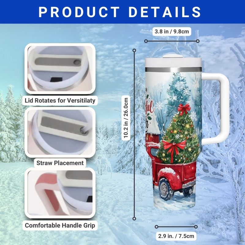 It's The Most Wonderful Time Of The Year Christmas Red Truck | 40 oz Tumbler