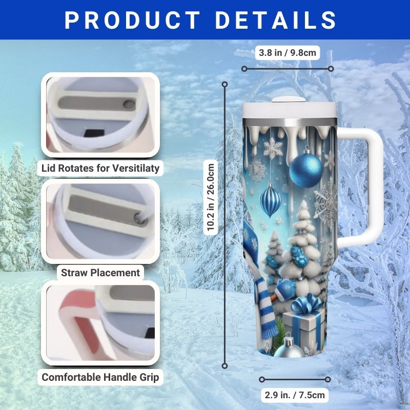 3D Blue Snowman | 40 oz Tumbler