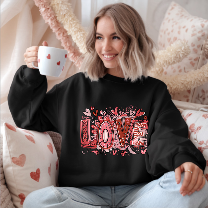 LOVE Hearts Retro | Women Valentine Sweatshirt
