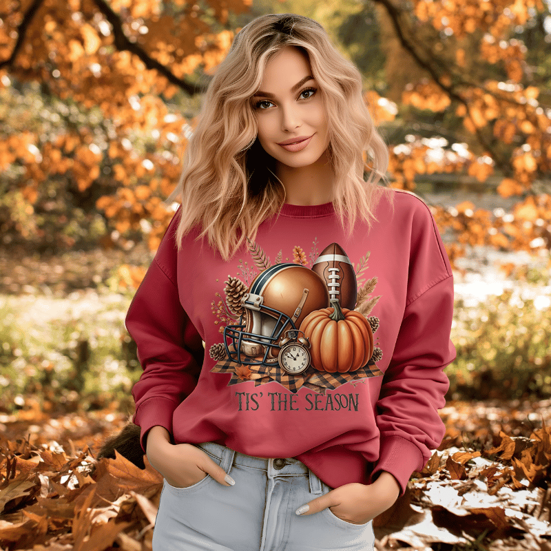 TIS' THE SEASON Women's Football Sweatshirt | Women's Fall Sweatshirt
