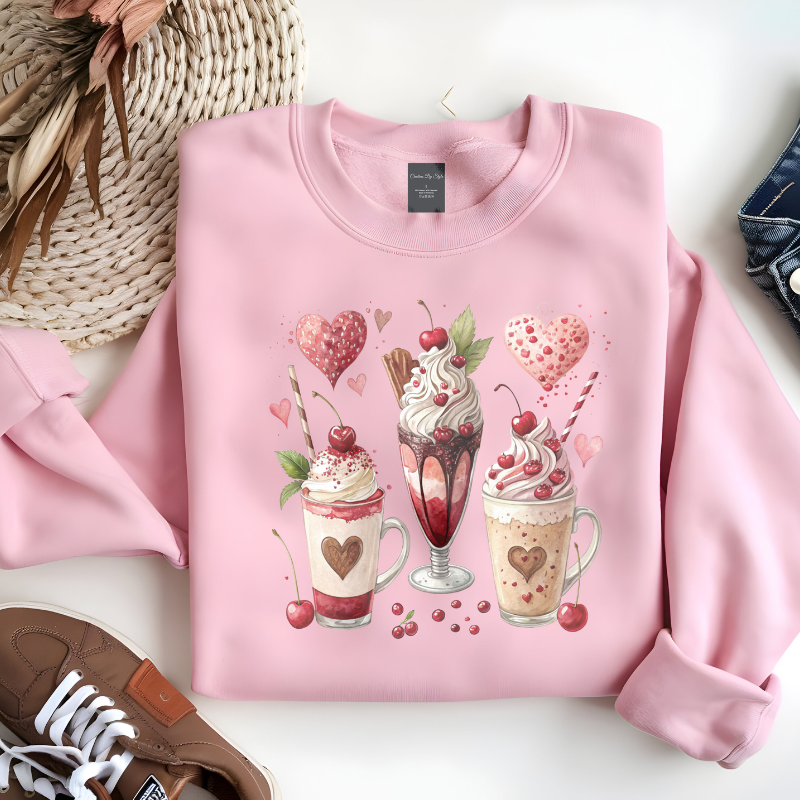 Valentine Coffee Treats | Women Valentine Sweatshirt