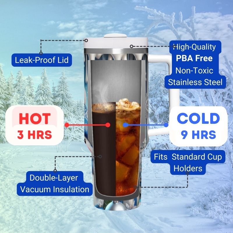 3D Blue Snowman | 40 oz Tumbler