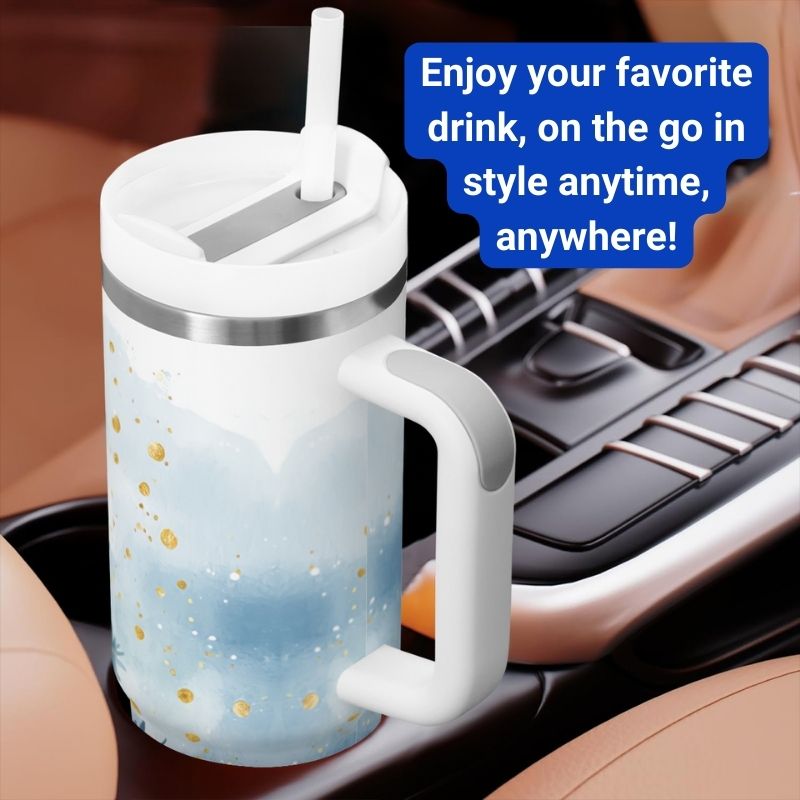 Blue & Gold Christmas Tree | 40 oz Tumbler