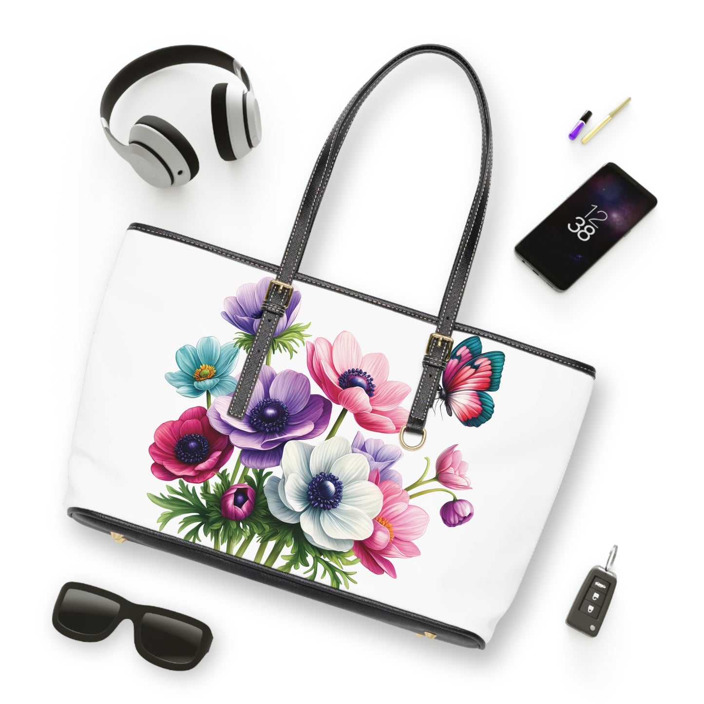Anemone Print Tote Bag to Match Tumbler Drinkware