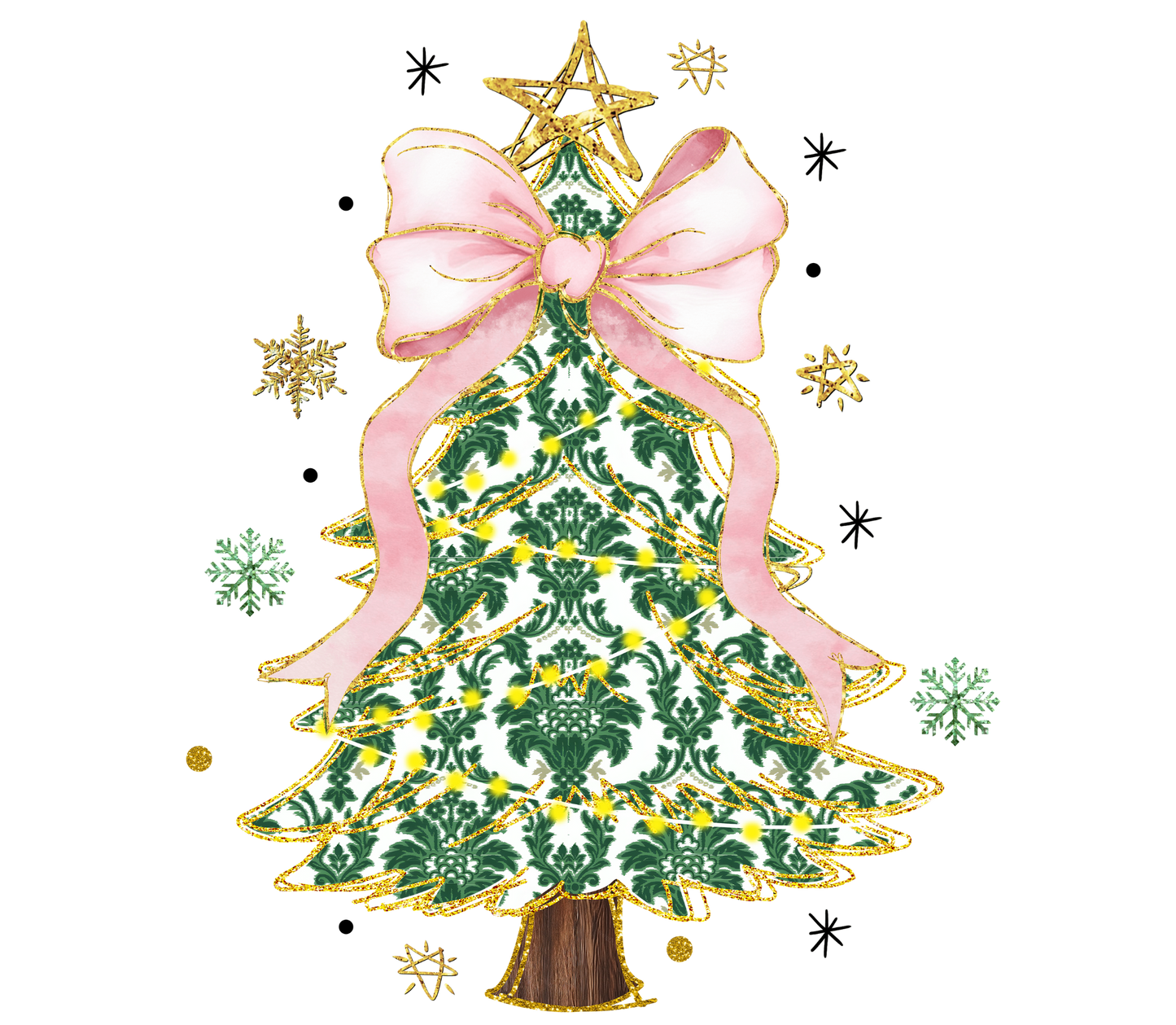 Glitter Coquette Christmas Tree | Christmas Sweatshirt