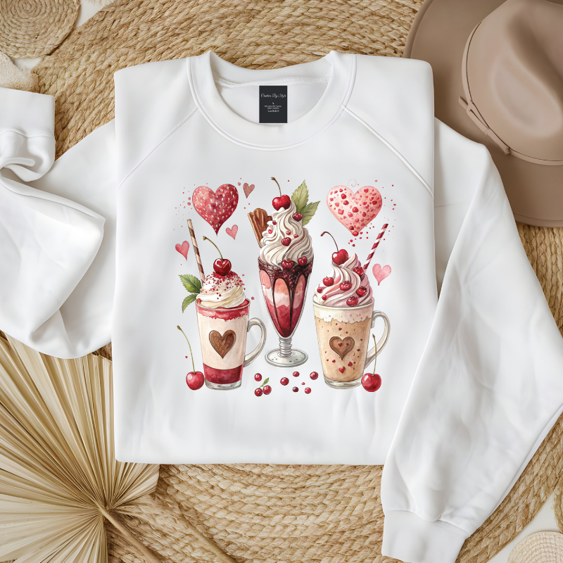 Valentine Coffee Treats | Women Valentine Sweatshirt