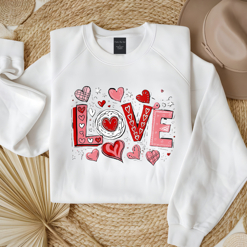 LOVE Hippie Retro | Women Valentine Sweatshirt