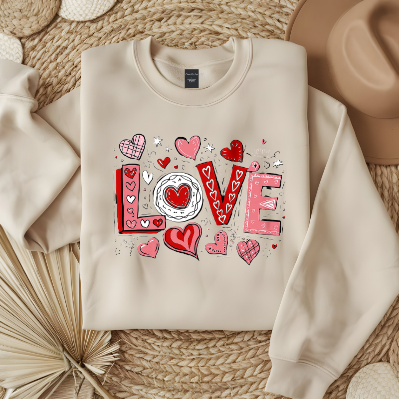 LOVE Hippie Retro | Women Valentine Sweatshirt