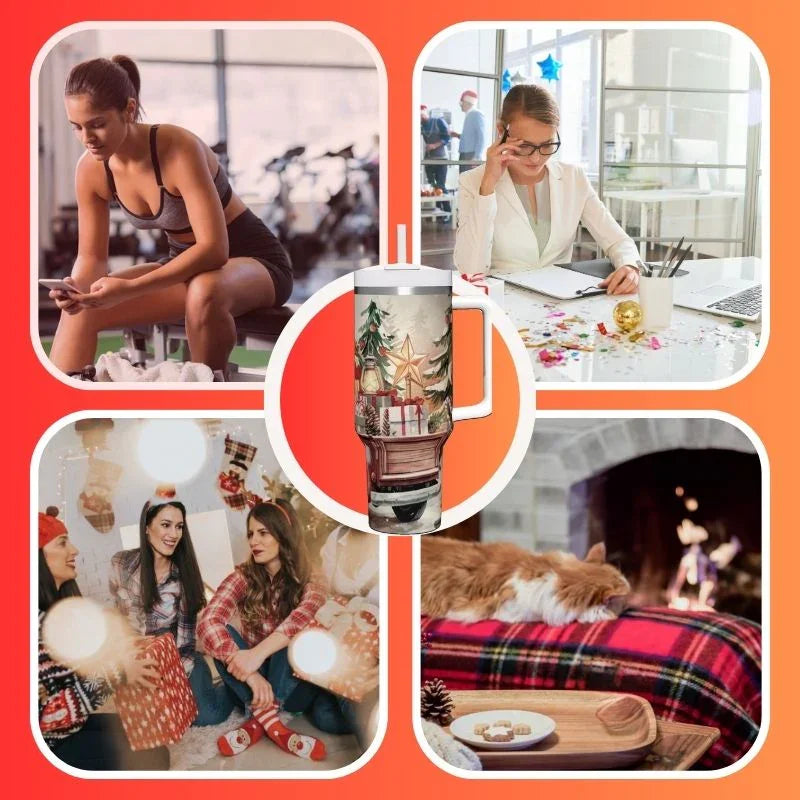 Vintage Red Christmas Truck | 40 oz Tumbler