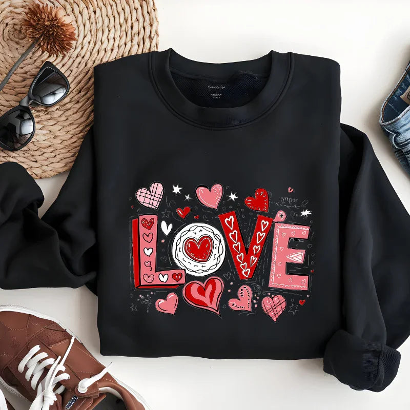 LOVE Hippie Retro | Women Valentine Sweatshirt