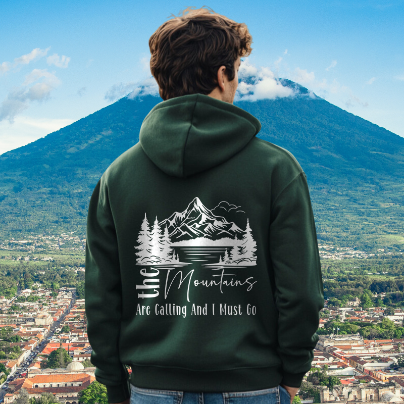 The Mountains Are Calling | Dark Colors | Men's Hoodie