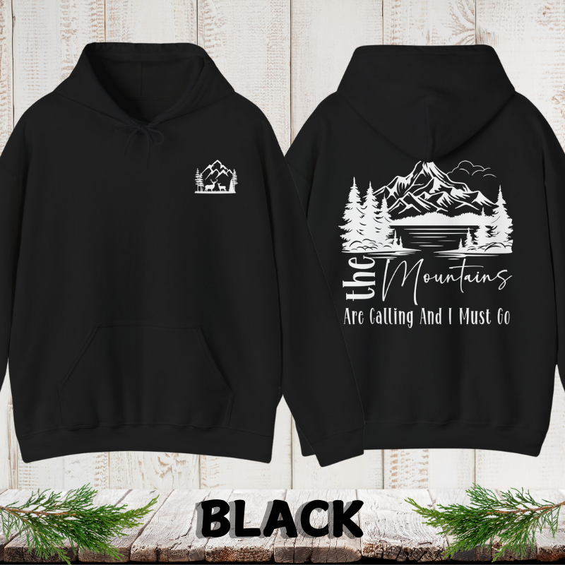 The Mountains Are Calling | Dark Colors | Men's Hoodie