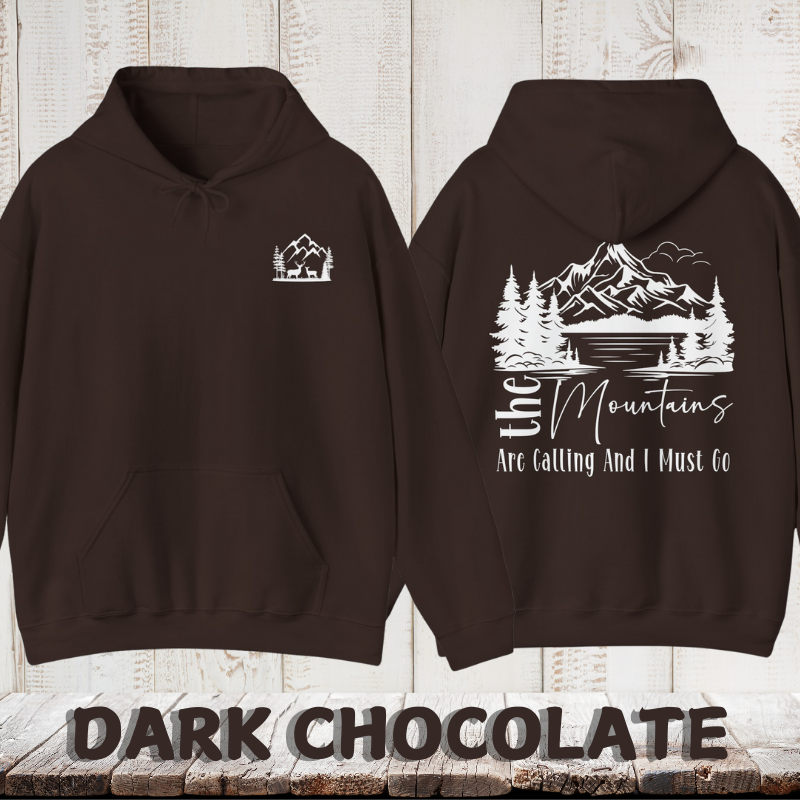 The Mountains Are Calling | Dark Colors | Men's Hoodie
