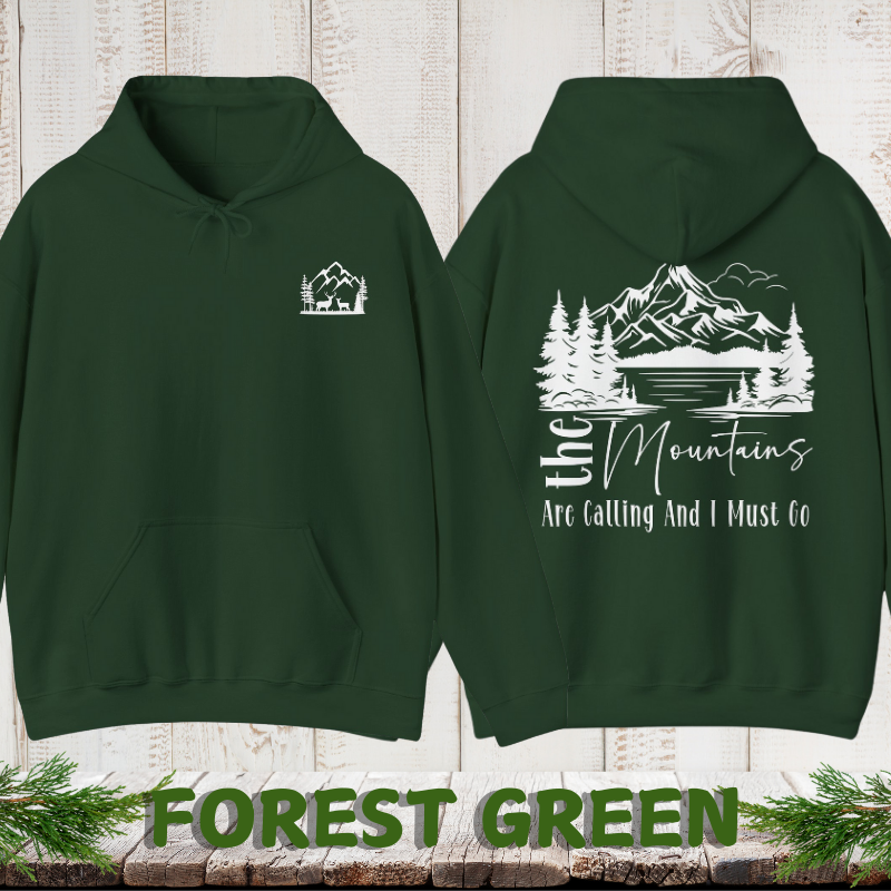 The Mountains Are Calling | Dark Colors | Men's Hoodie
