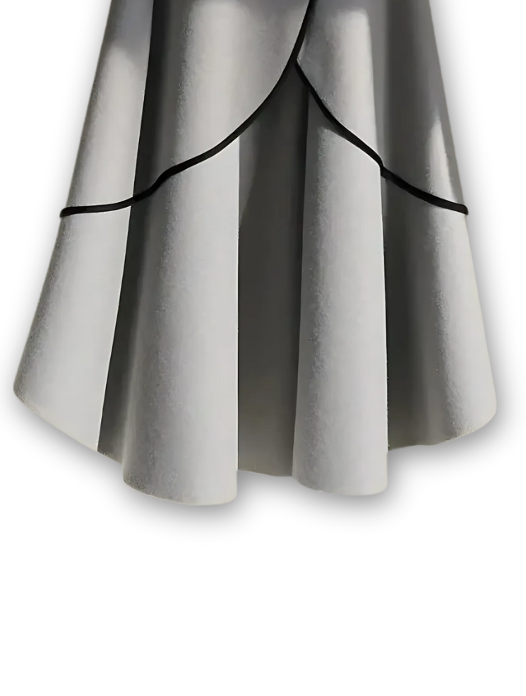 Irregular Patchwork A-Line Skirt – French-Inspired Elegance