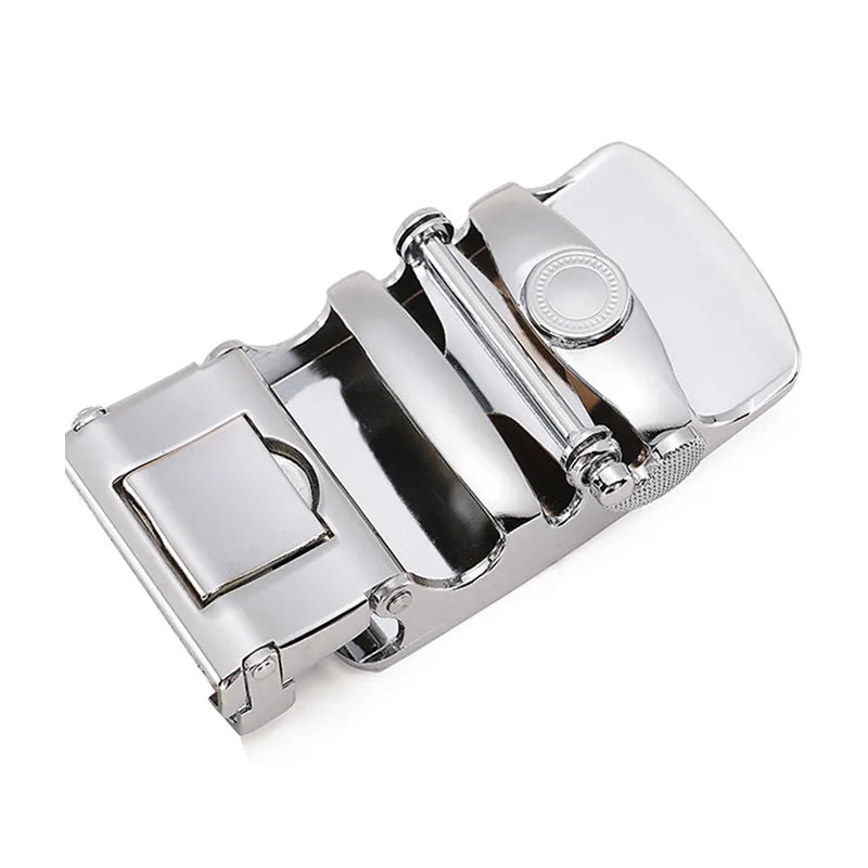 Sky Blue Automatic Buckle Belt With Flower Swirl