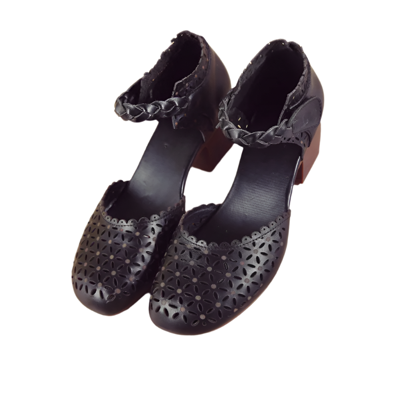 Genuine Leather Flat Sandals – Handmade Flower Summer Shoes