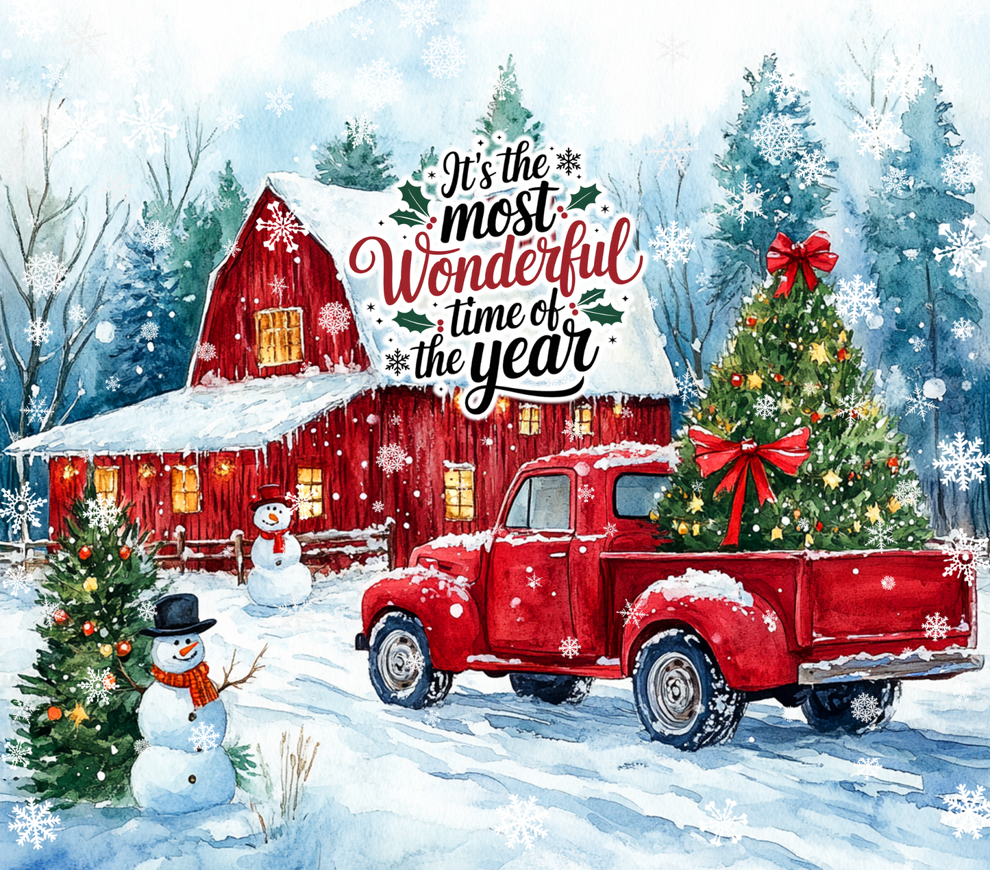 It's The Most Wonderful Time Of The Year Christmas Red Truck | 40 oz Tumbler