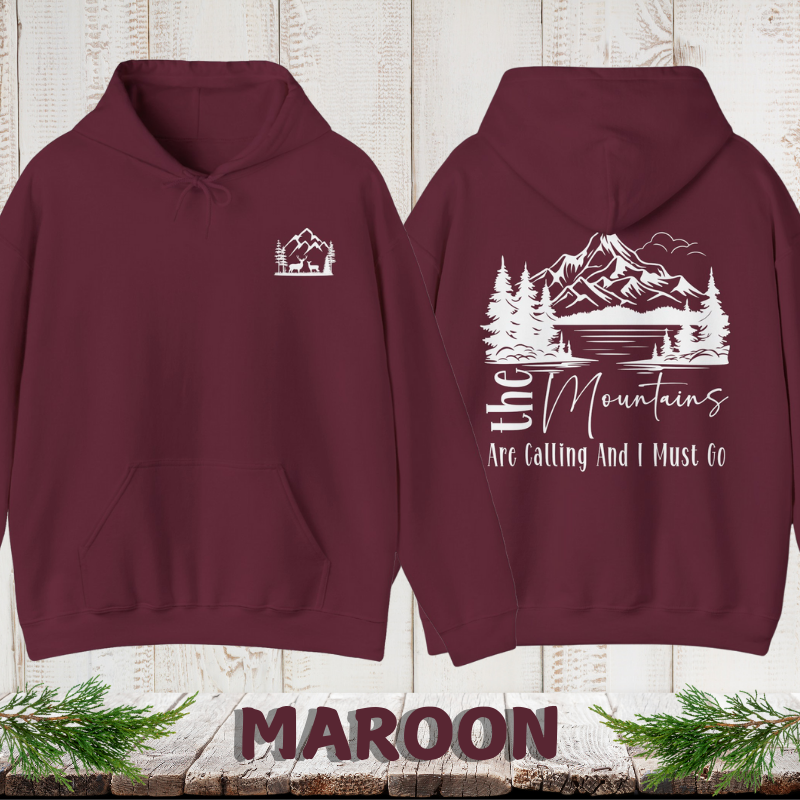 The Mountains Are Calling | Dark Colors | Men's Hoodie