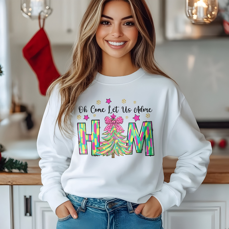 O Come Let Us Adore Him | Christmas Sweatshirt