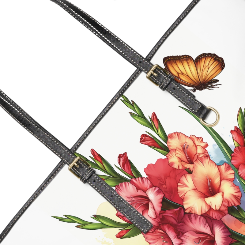 Red & Orange Gladiolus Print Tote Bag to Match Tumbler Drinkware