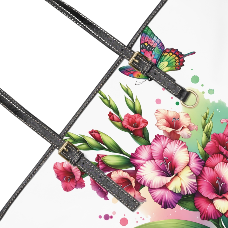 Rose & Lilac Color Gladiolus Print Tote Bag to Match Tumbler Drinkware
